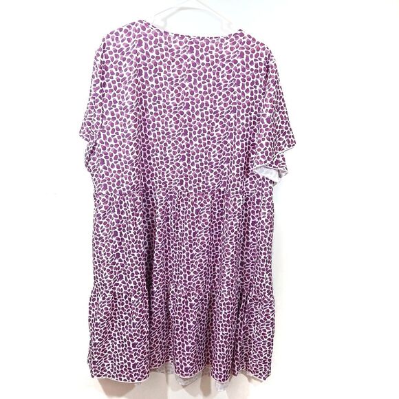 Animal Print Purple White Dress Plus Size - Picture 2 of 7
